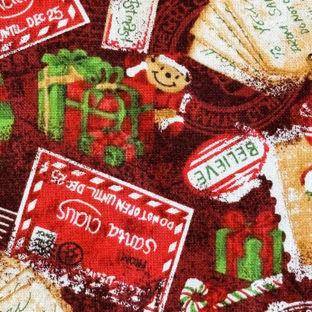 Christmas Postcard and Postage Fabric